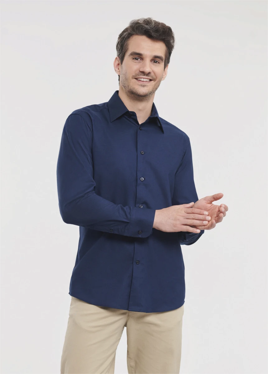 Russell Mens Longsleeve Tailored Oxford Shirt