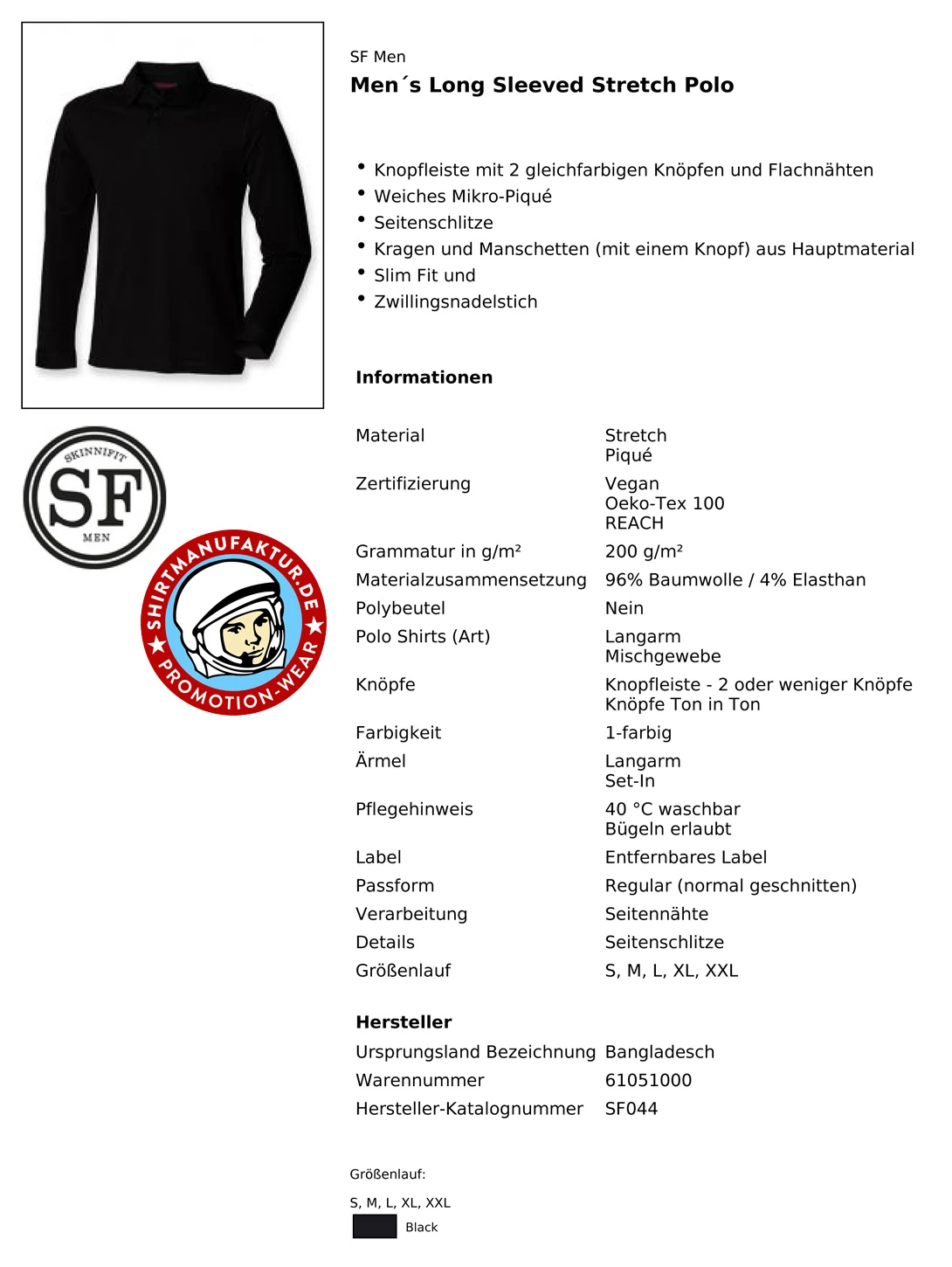 SkinniFit Long Sleeved Stretch Polo