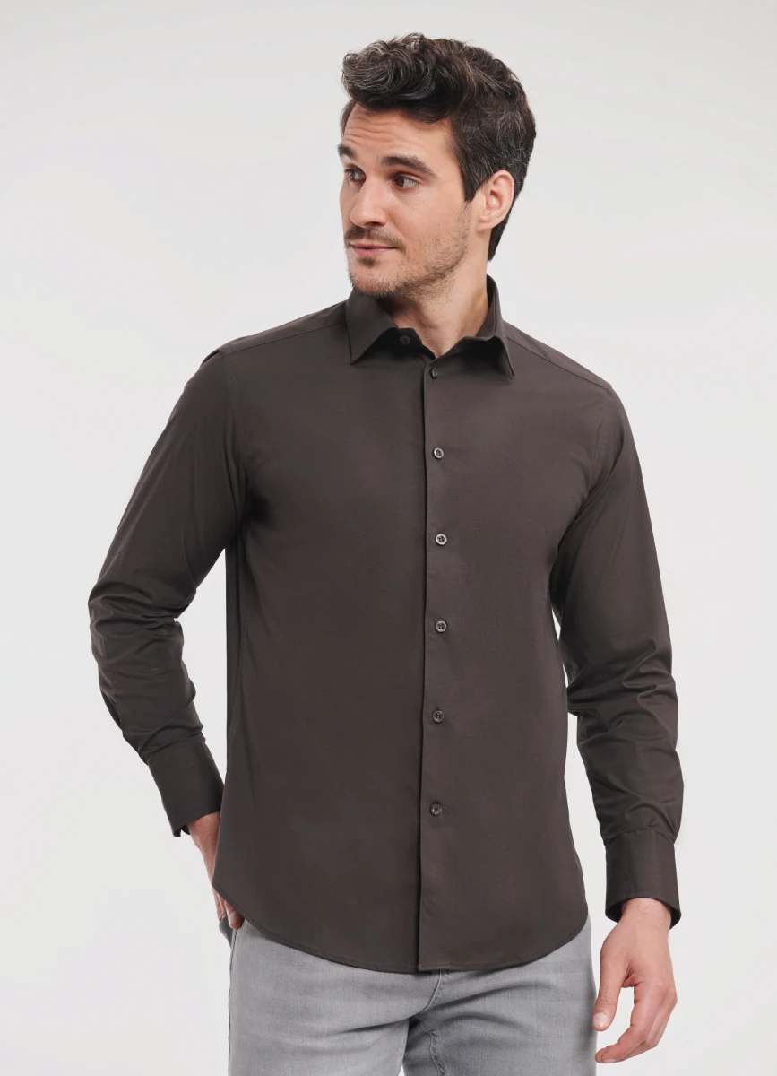 Russell Mens Longsleeve Fitted Shirt