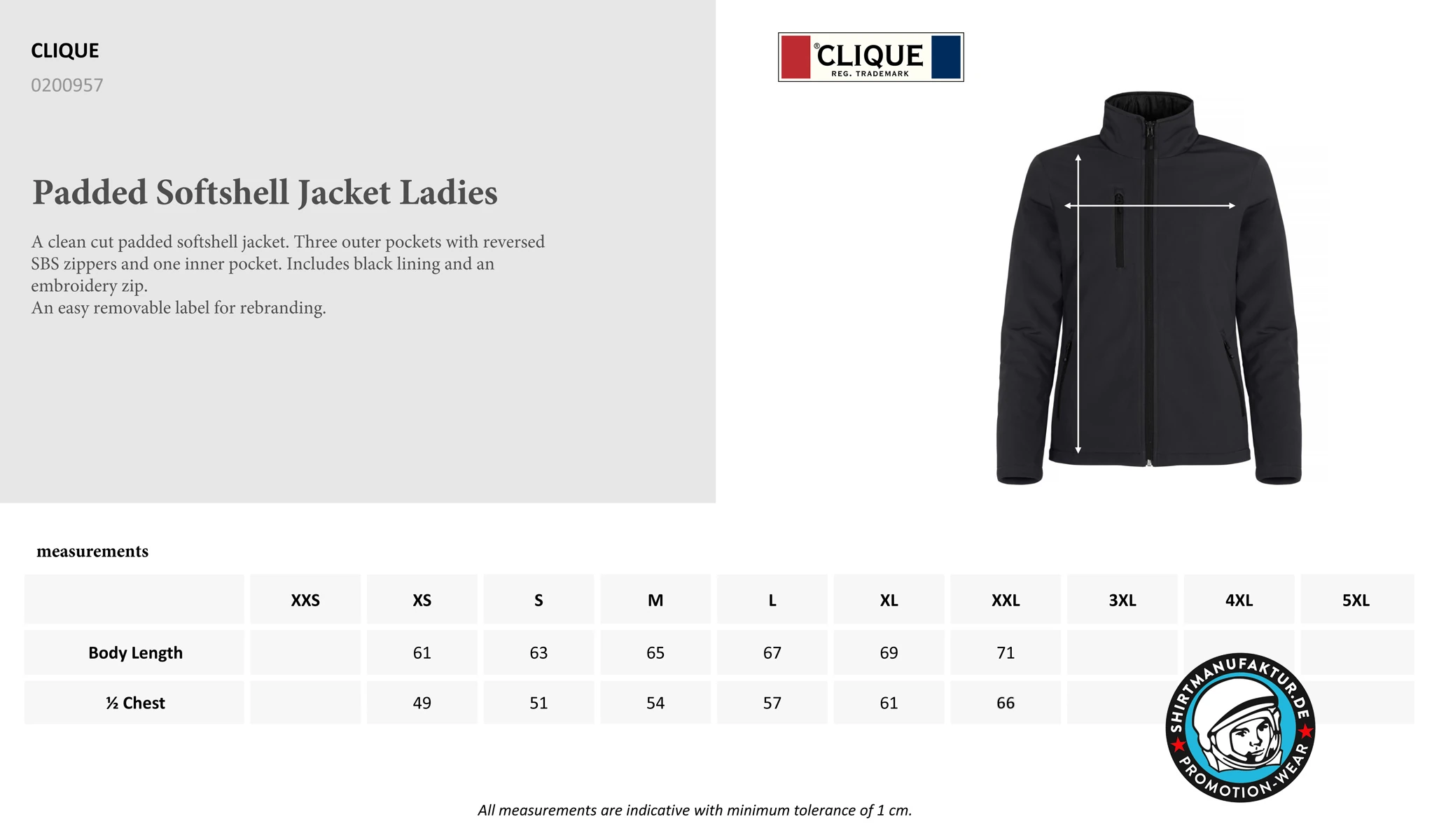 Clique Womens Padded Softshell Jacket