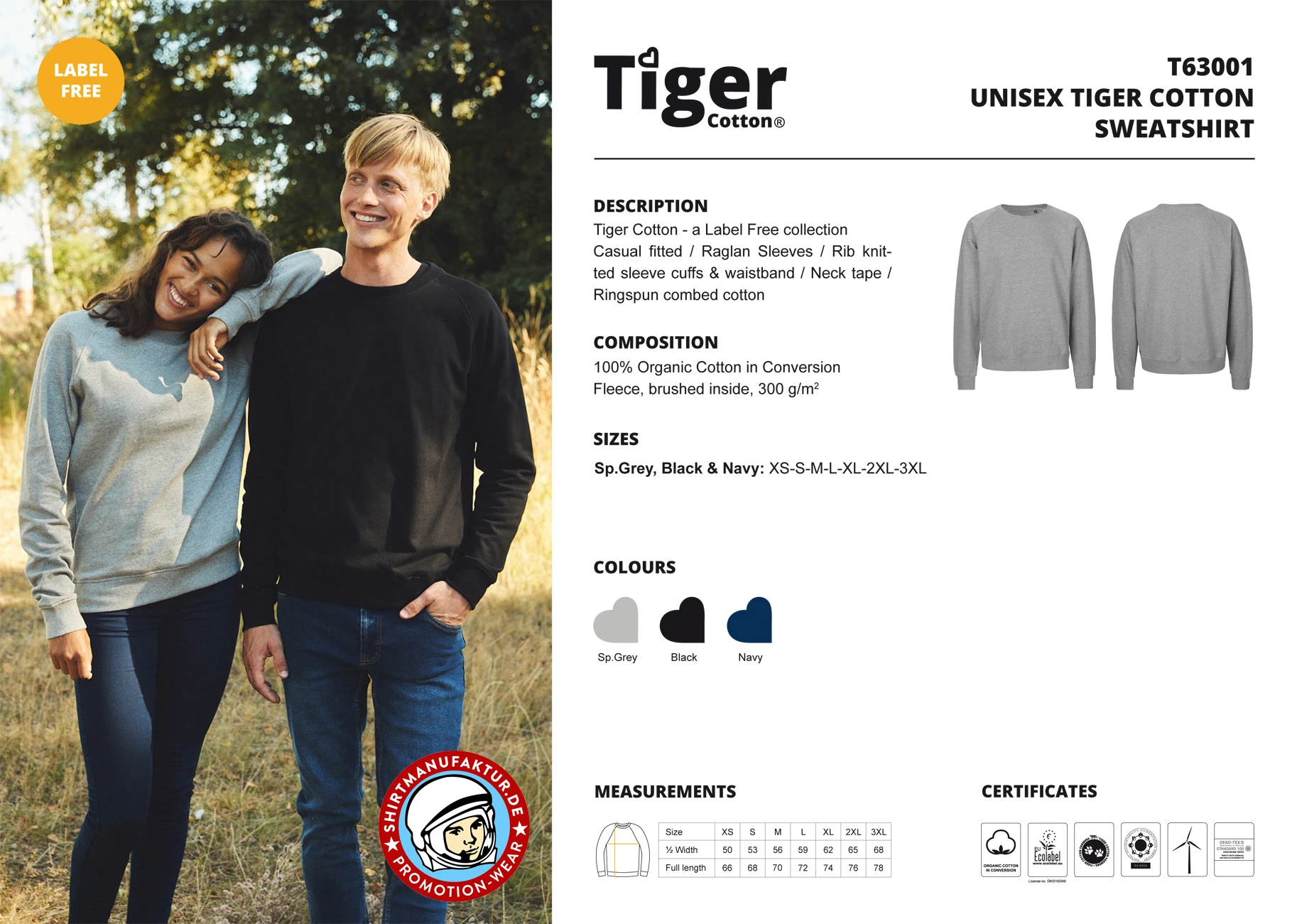 Neutral Unisex Tiger Cotton Sweatshirt