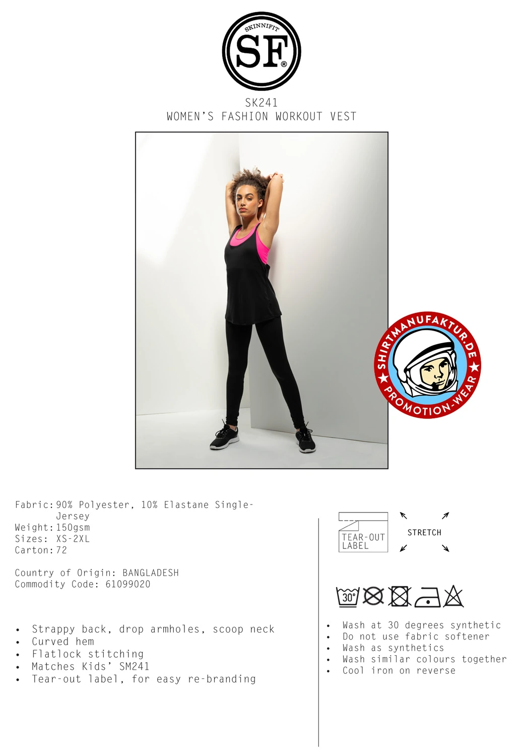 SkinniFit Womens Fashion Workout Vest