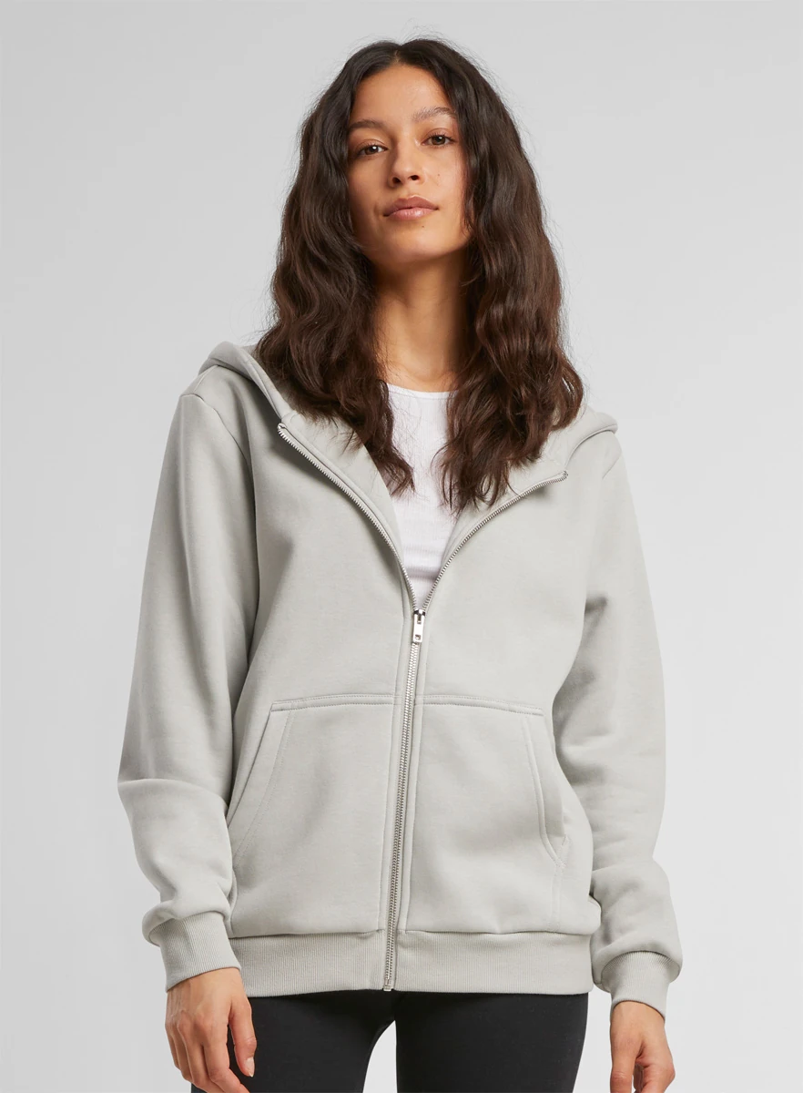 Build Your Brand Ladies Fluffy Zip Hoody
