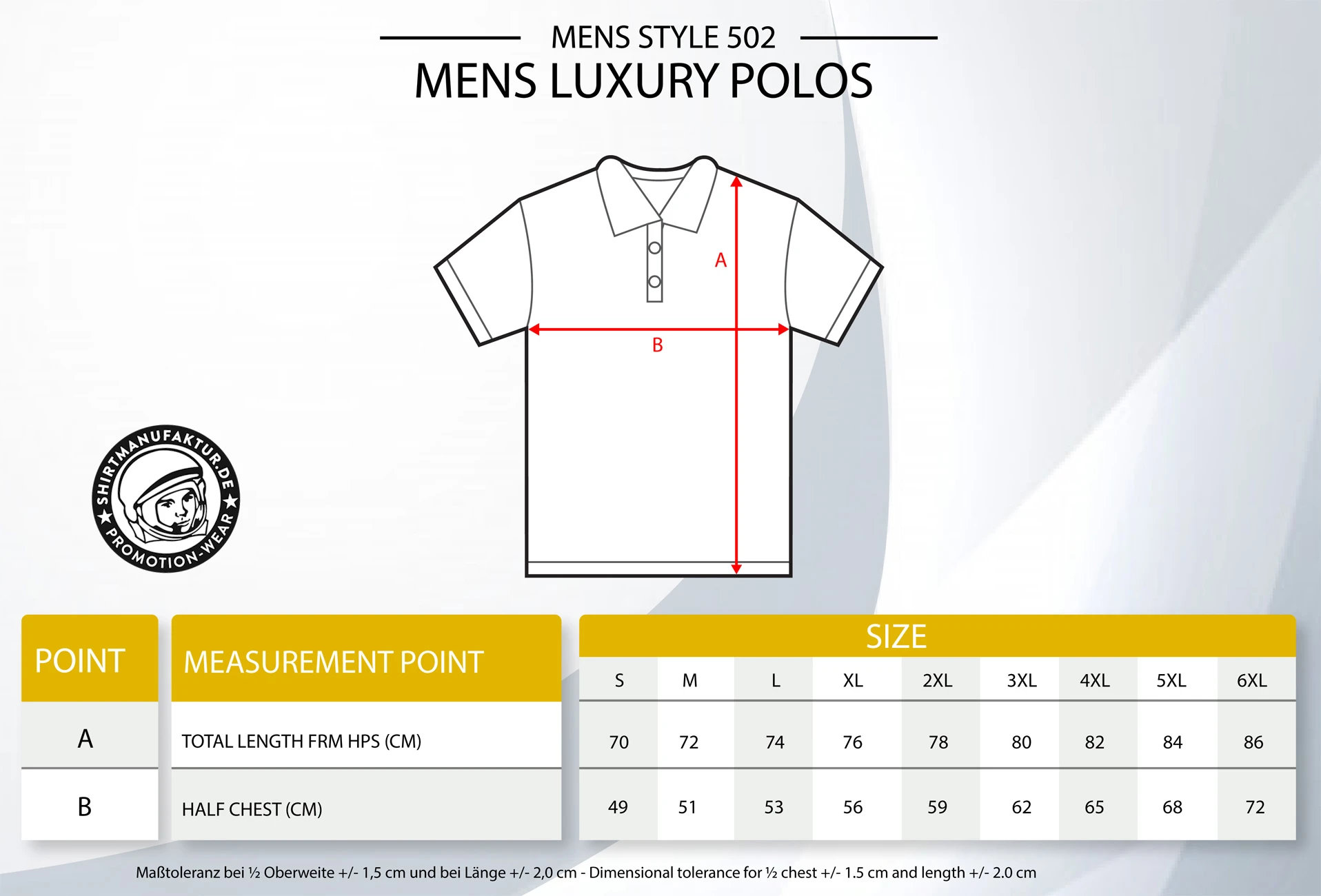 HRM Mens Luxury Stretch Polo